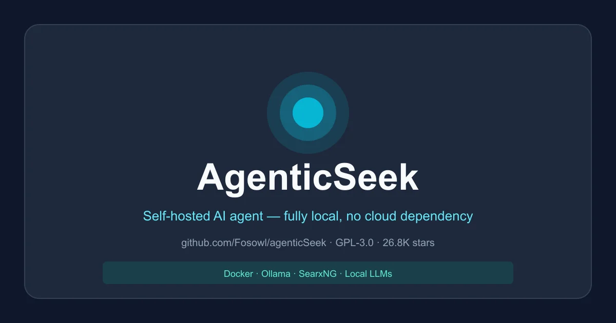 AgenticSeek product thumbnail — local AI agent dashboard