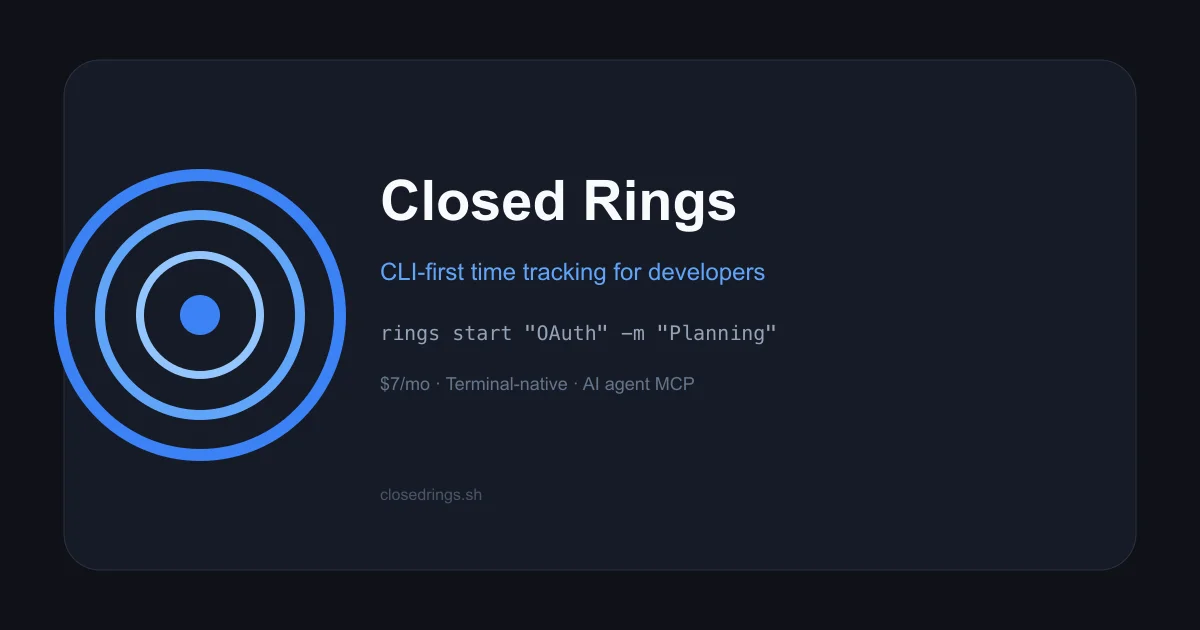 Closed Rings — terminal-native time tracking with concentric ring visualization