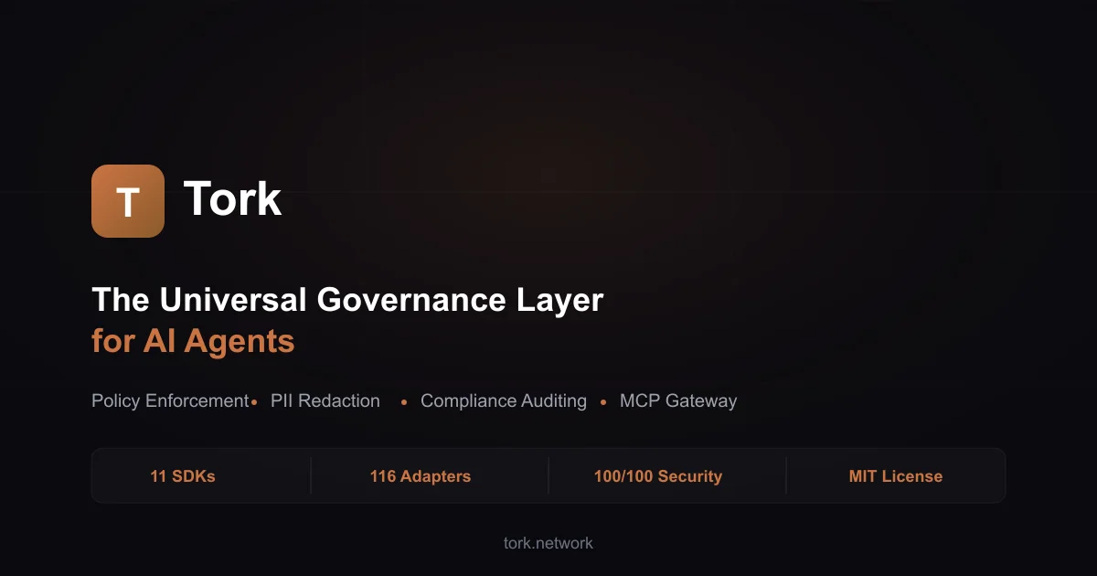 Tork Network – AI governance platform product screenshot